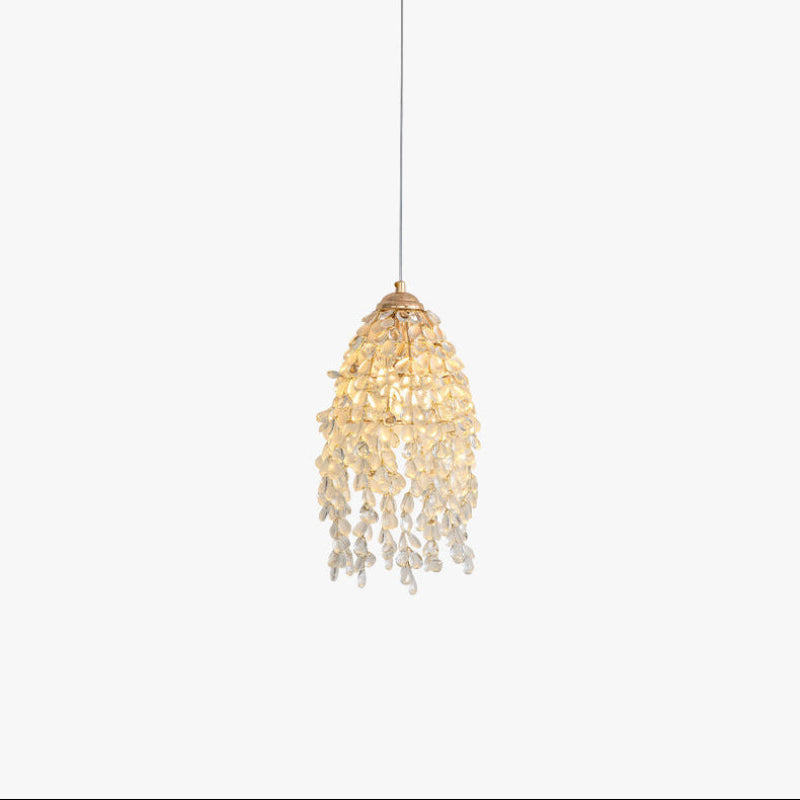 Antizer French Art Glass Fringe Pendant Light