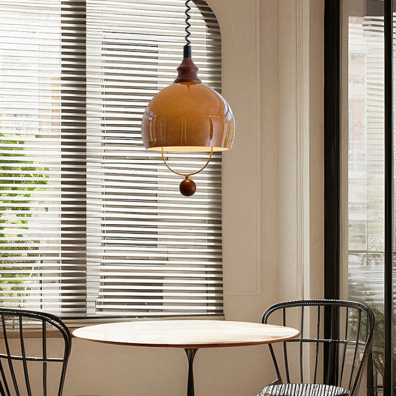 Antizer Modern Amber Glass Dome Pendant Light