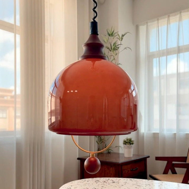 Antizer Modern Amber Glass Dome Pendant Light