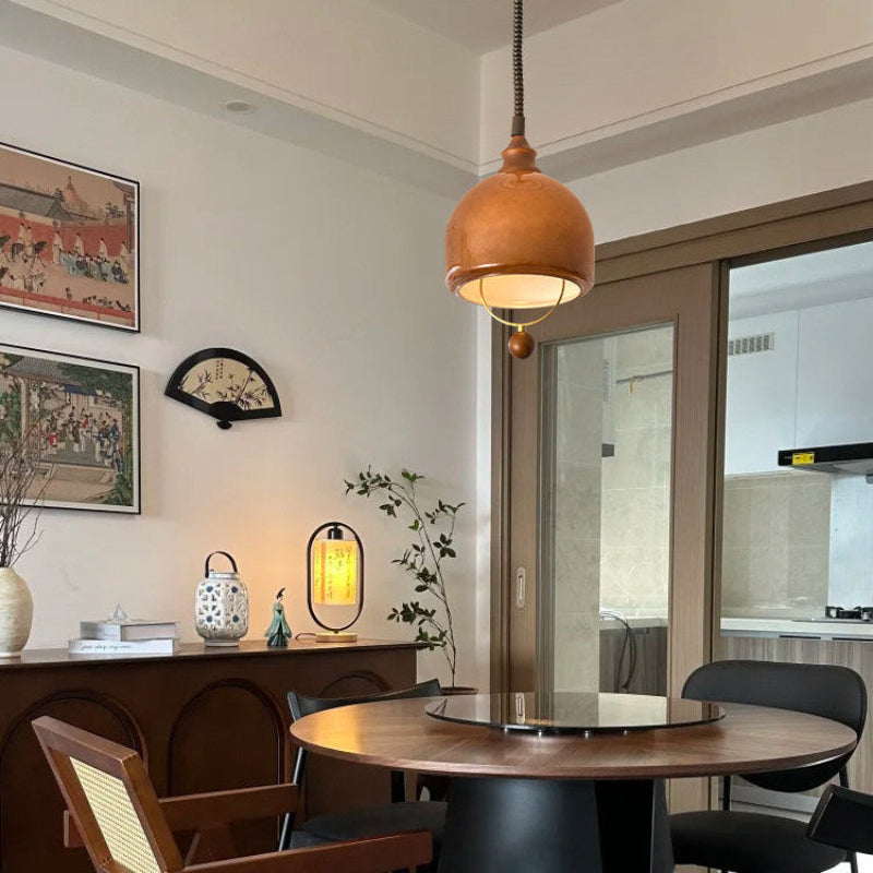 Antizer Modern Amber Glass Dome Pendant Light