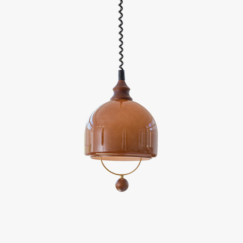 Antizer Modern Amber Glass Dome Pendant Light