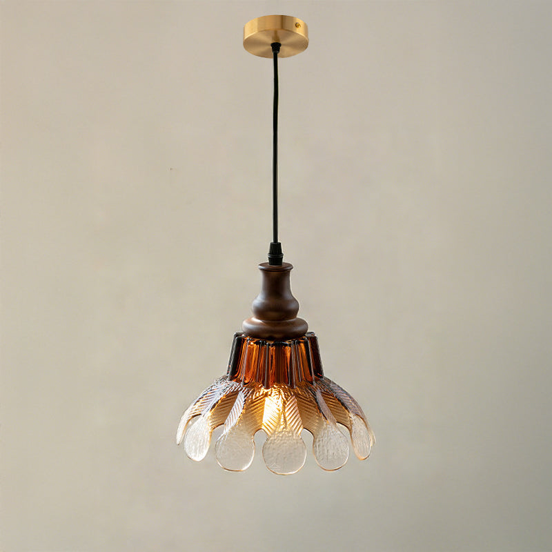 Antizer Vintage Glass Flower Rise Fall Pendant Light