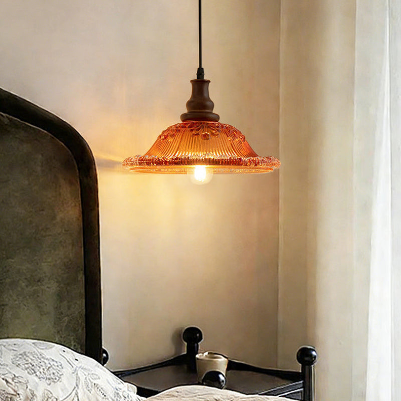Antizer Vintage Glass Flower Rise Fall Pendant Light