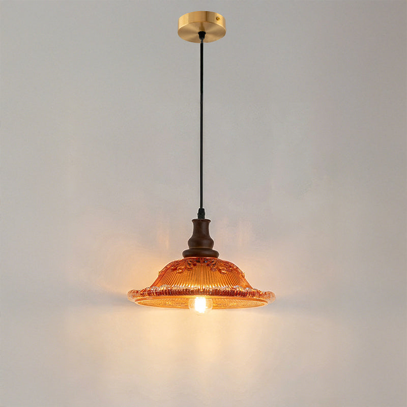 Antizer Vintage Glass Flower Rise Fall Pendant Light
