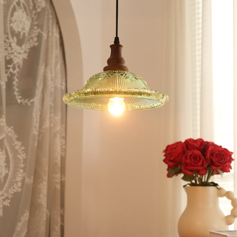 Antizer Vintage Glass Flower Rise Fall Pendant Light
