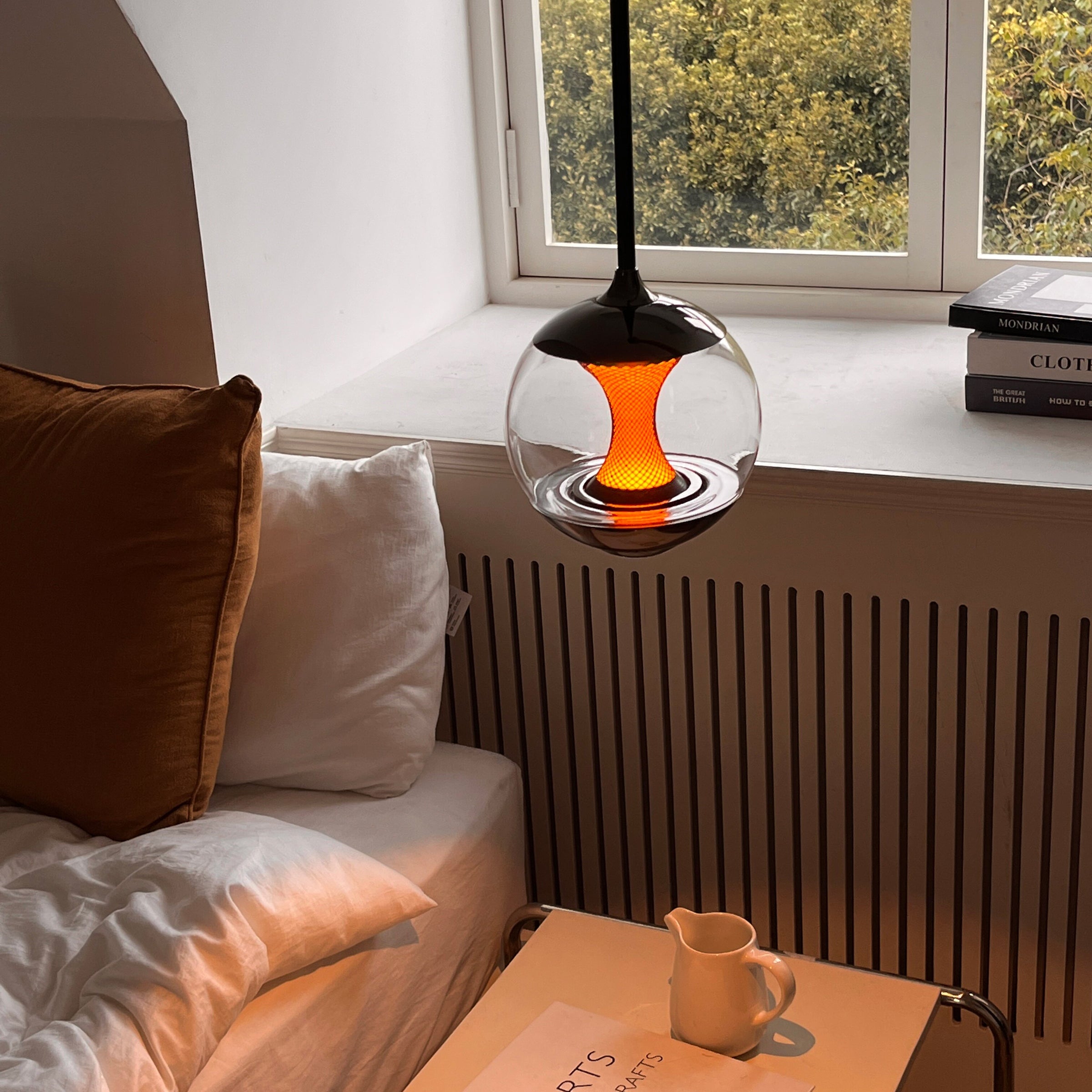 Antizer Modern Glass Globe Afterglow Pendant Light
