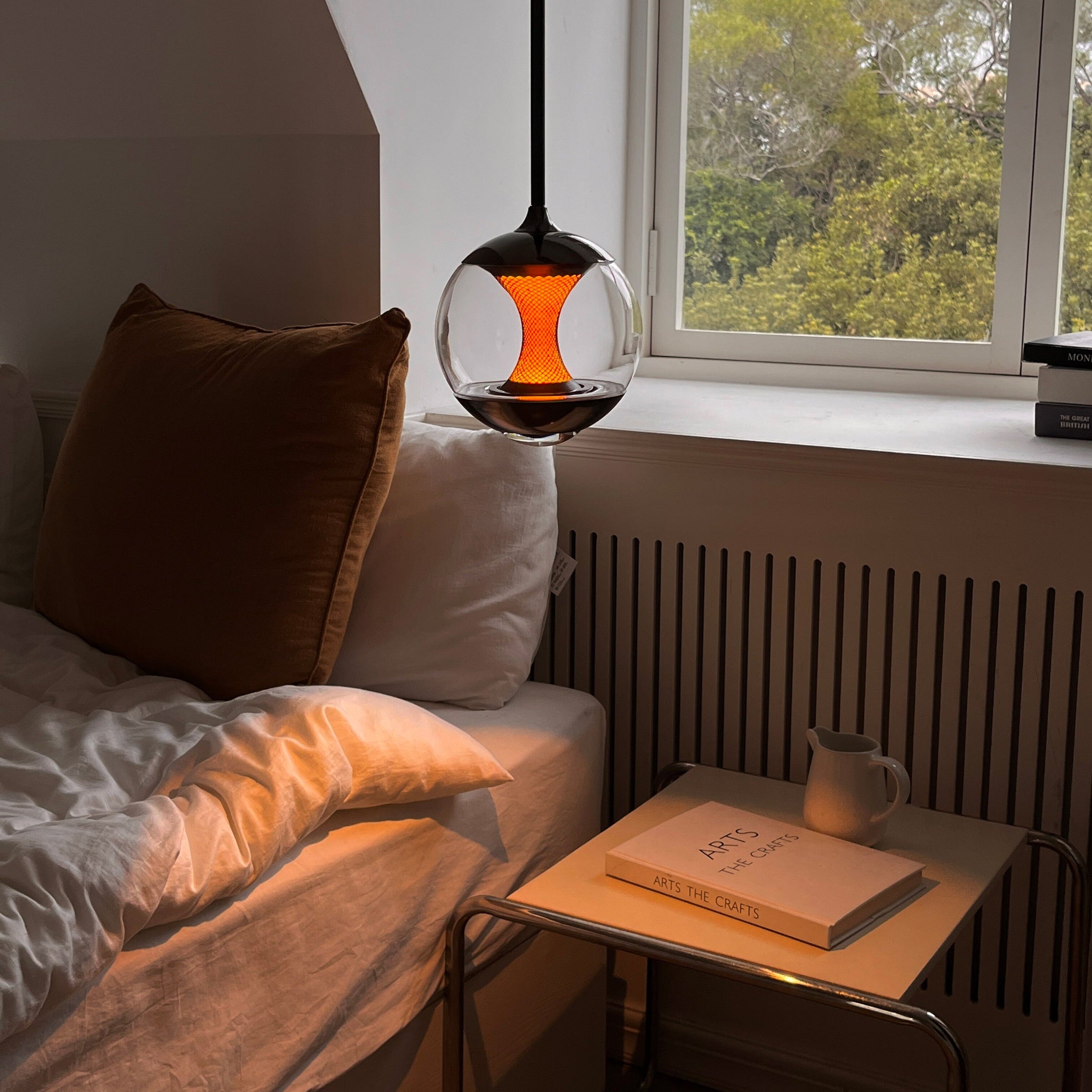 Antizer Modern Glass Globe Afterglow Pendant Light