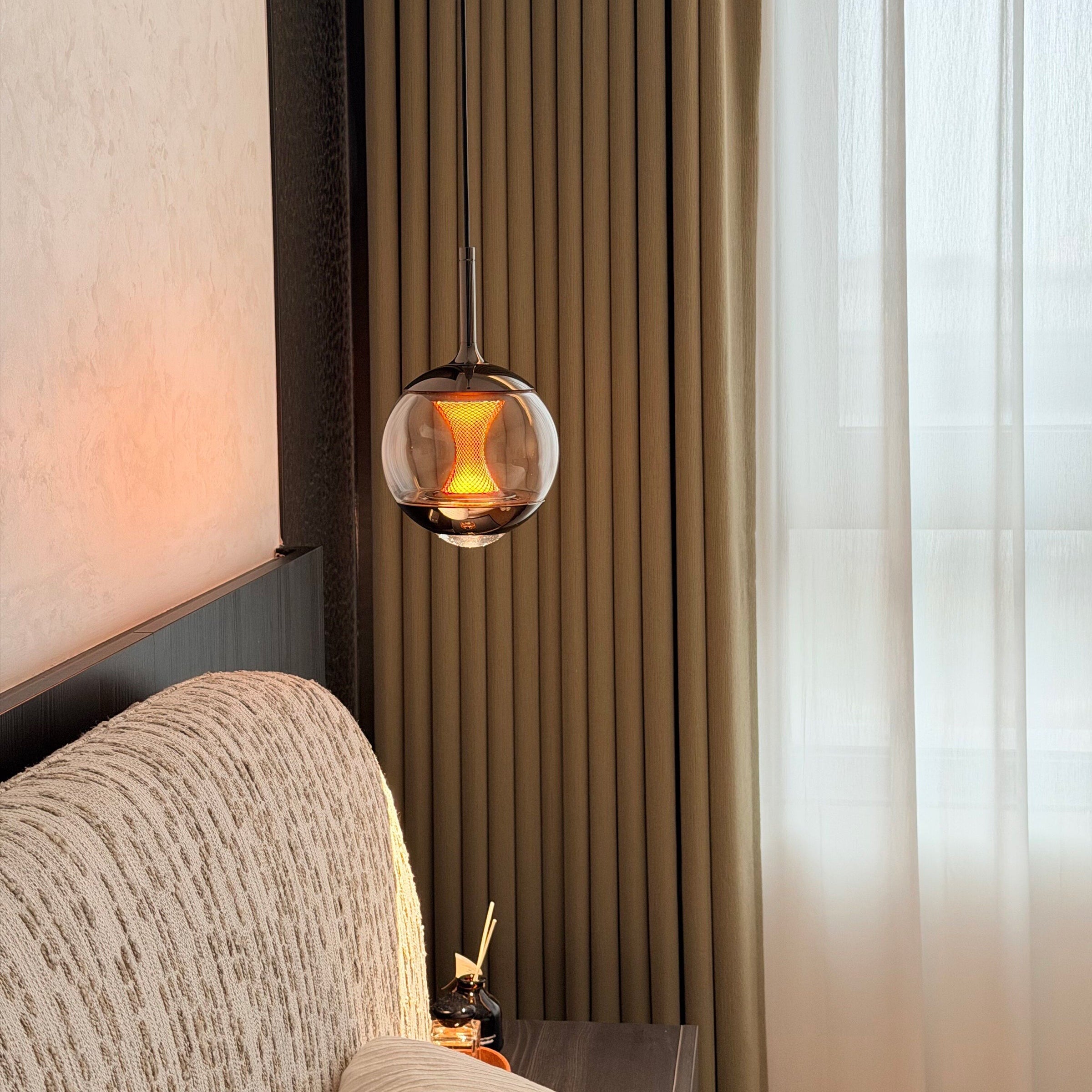 Antizer Modern Glass Globe Afterglow Pendant Light