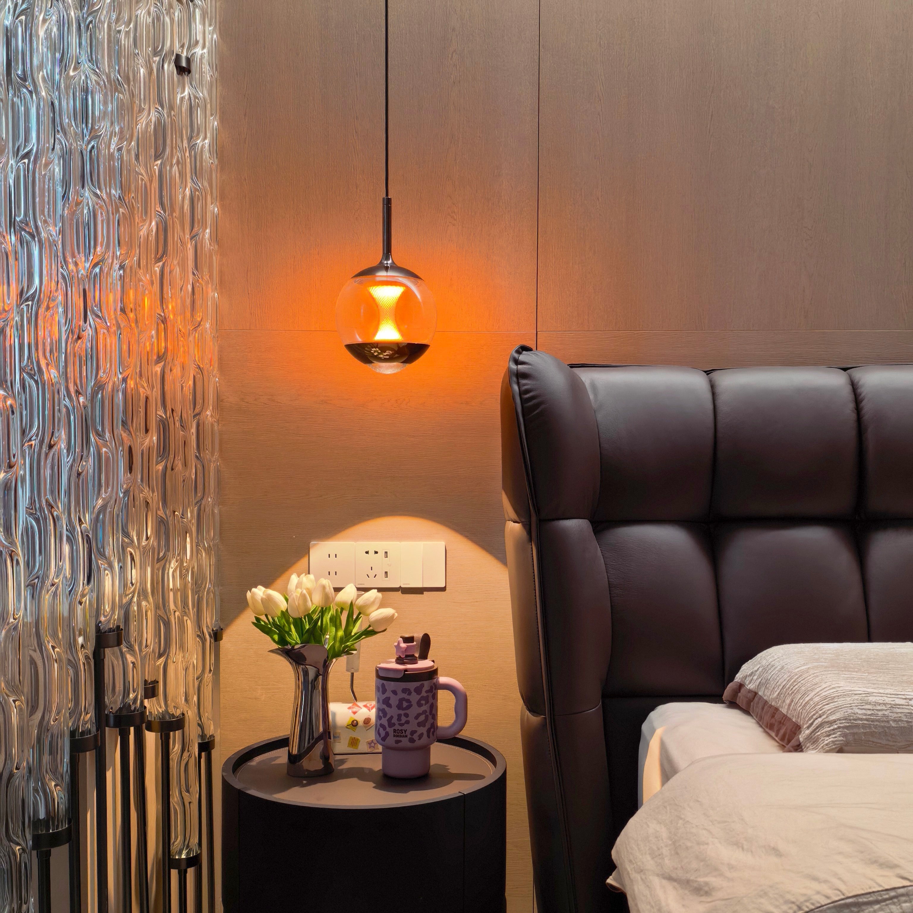 Antizer Modern Glass Globe Afterglow Pendant Light