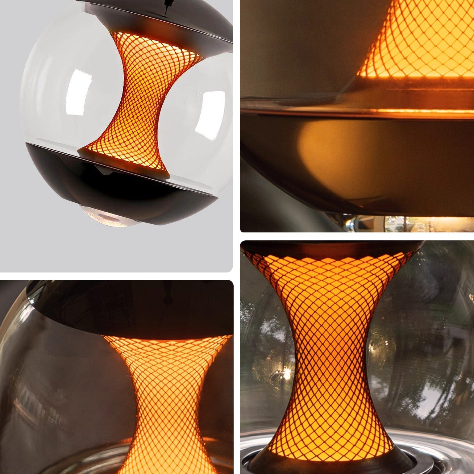 Antizer Modern Glass Globe Afterglow Pendant Light