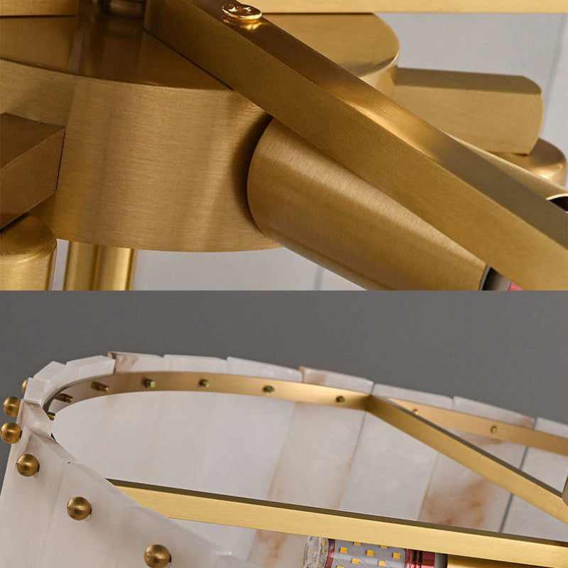 Antizer Modern Drum Alabaster Ceiling Light