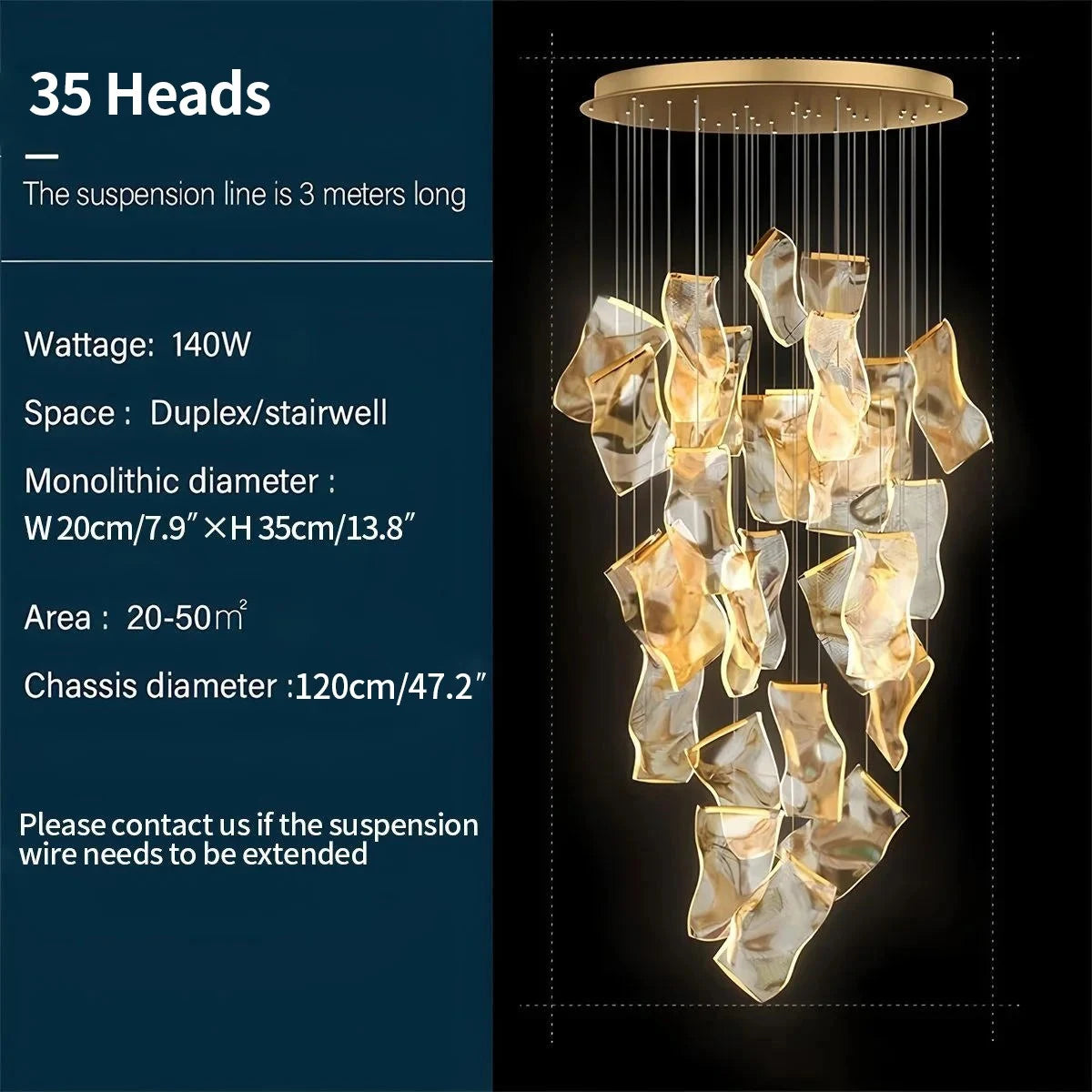 Antizer Light Luxury Art Large Chandelier