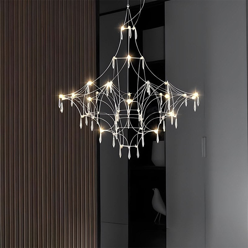 Antizer Adjustable Large Creativity Crystal Chandelier Chrome