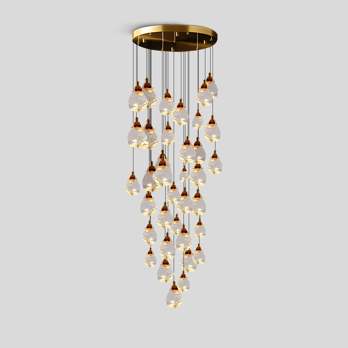 Antizer Rock Crystal Rain Chandelier for Living Room 36 Heads-80cm / 31.50"