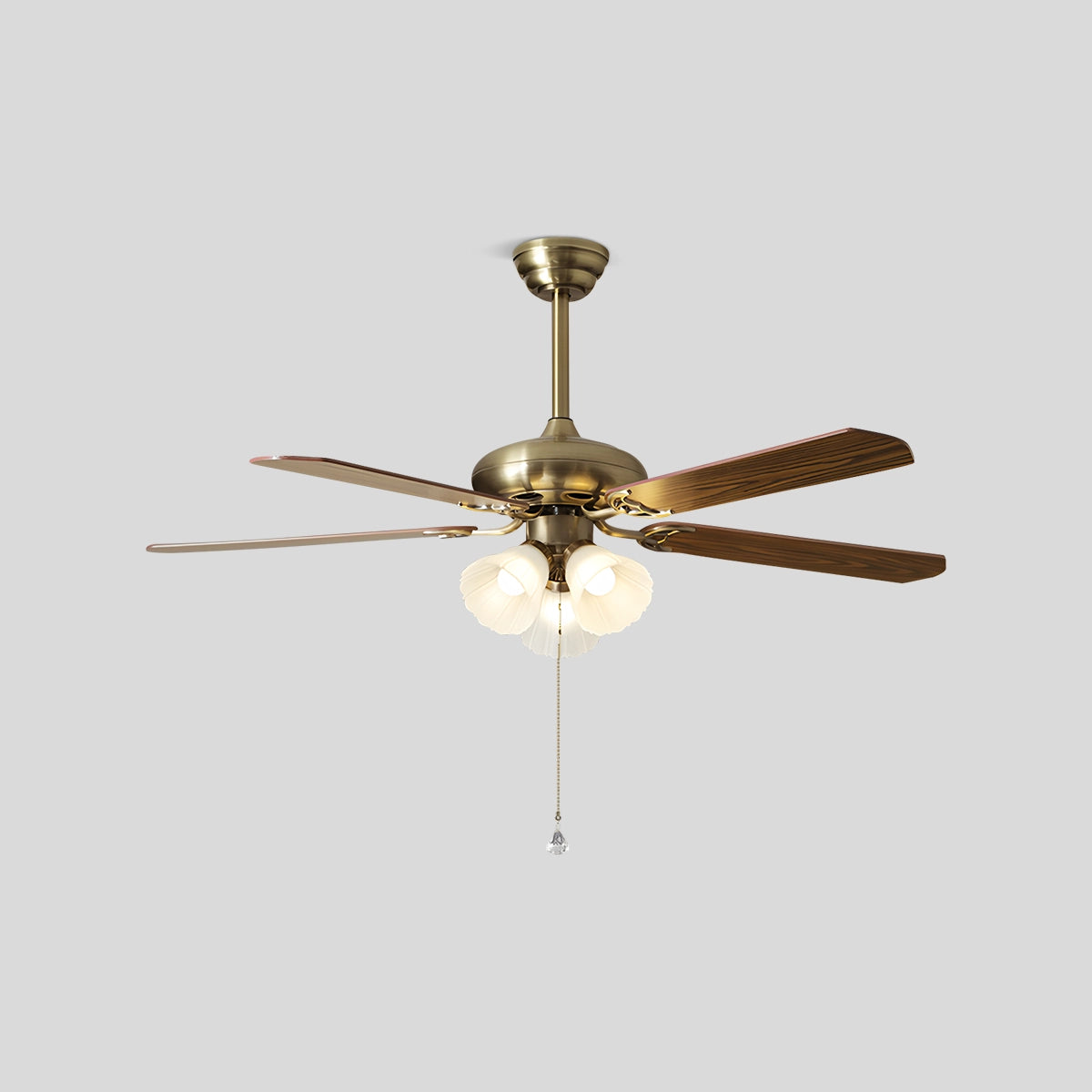 Antizer American Retro Ceiling Fan Light for Dining Room 3 Heads
