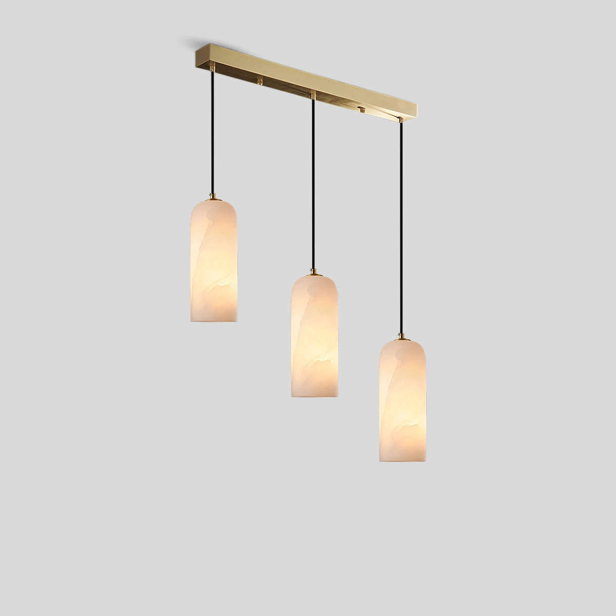 Antizer Modern All Copper Spanish Alabaster Pendant Light 3 Heads