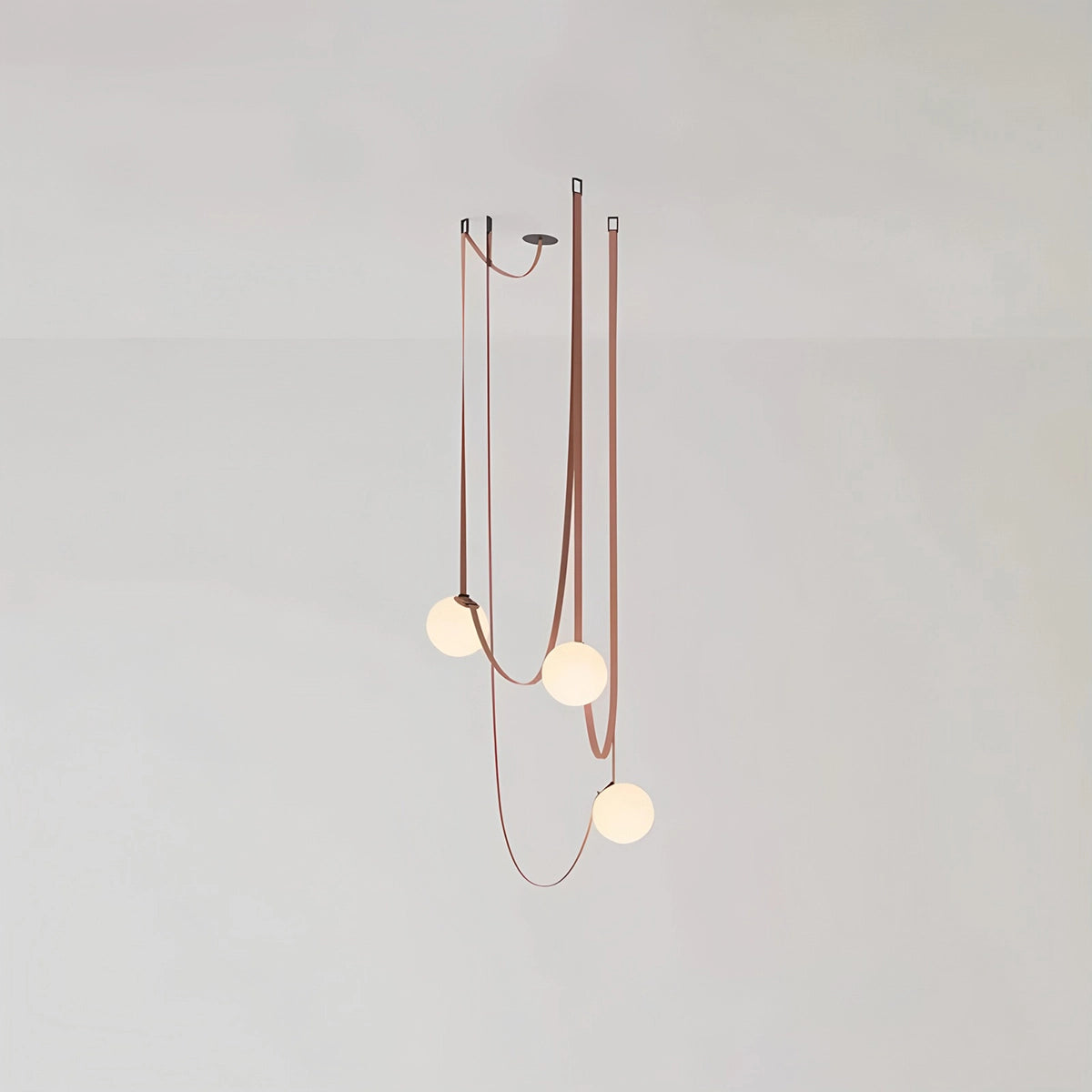 Antizer Modern Leather Strap Globe Pendant Light 3 lights