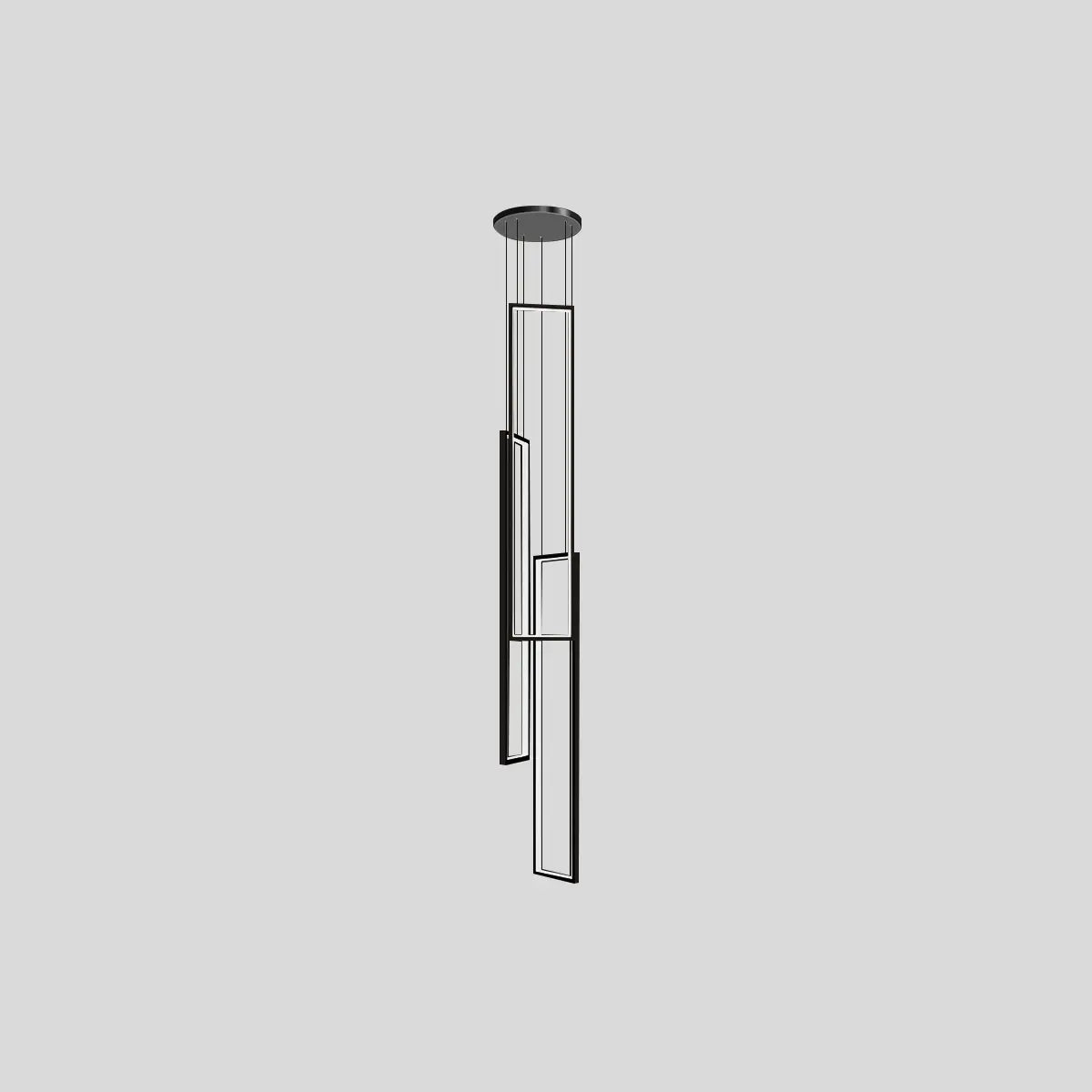 Antizer Aldarj Rectangular LED Staircase Chandelier 3 Lights
