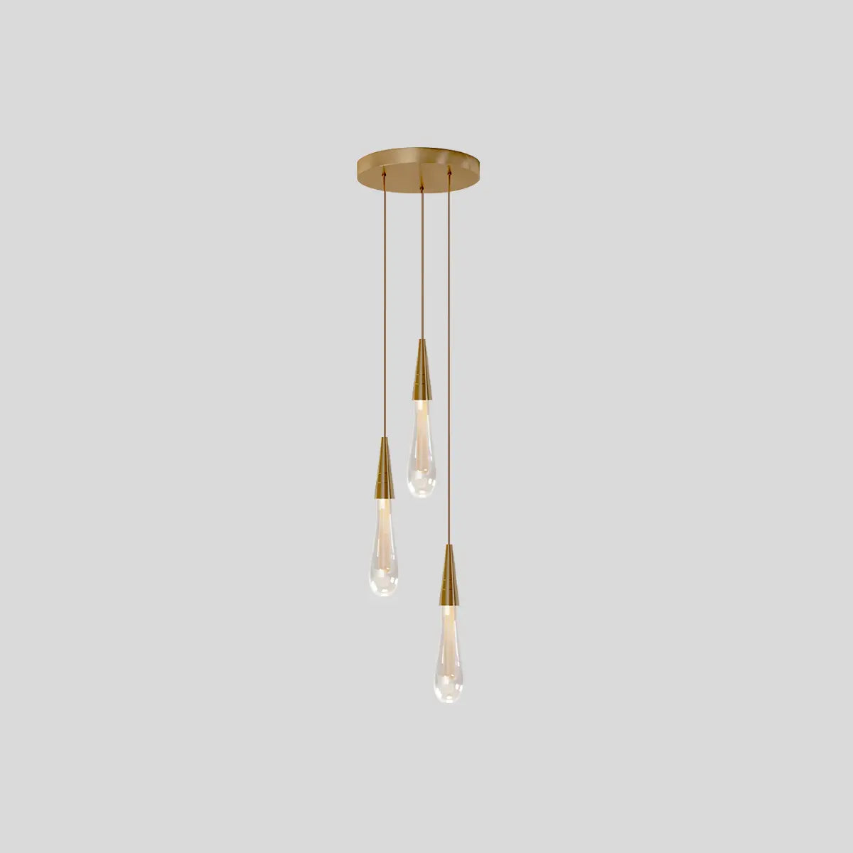 Antizer Drop Crystal Chrome Pendant Light for Bedroom 3 Pcs Round