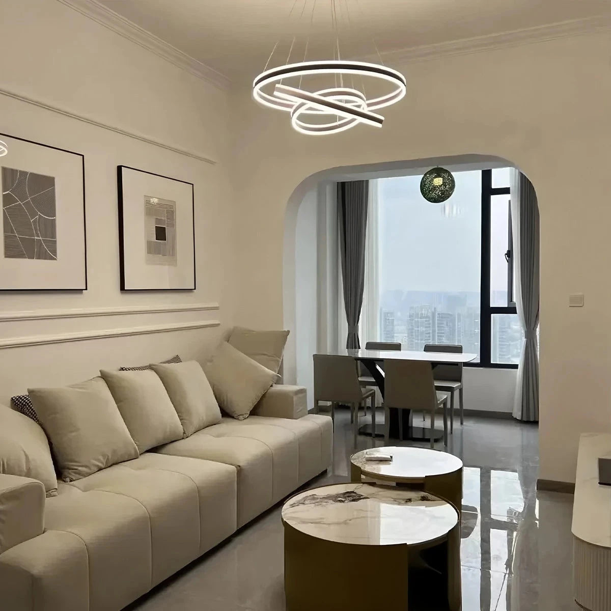Antizer Circle Layered Living Room Chandelier