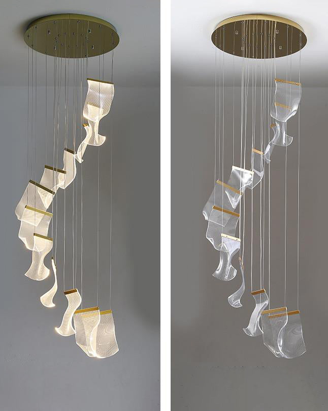 Antizer Luxury Creative Ribbon Acrylic Chandelier