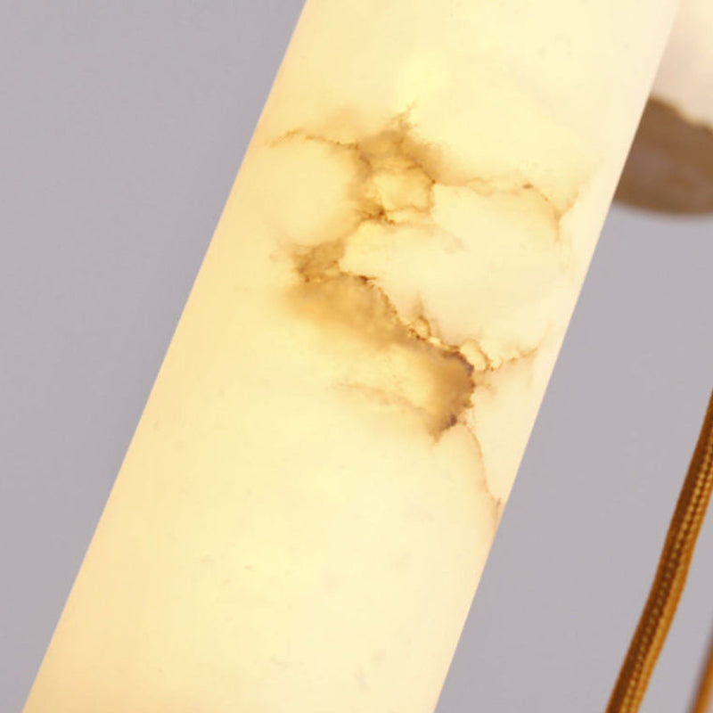 Antizer Modern Cylinder Alabaster Staircase Chandelier