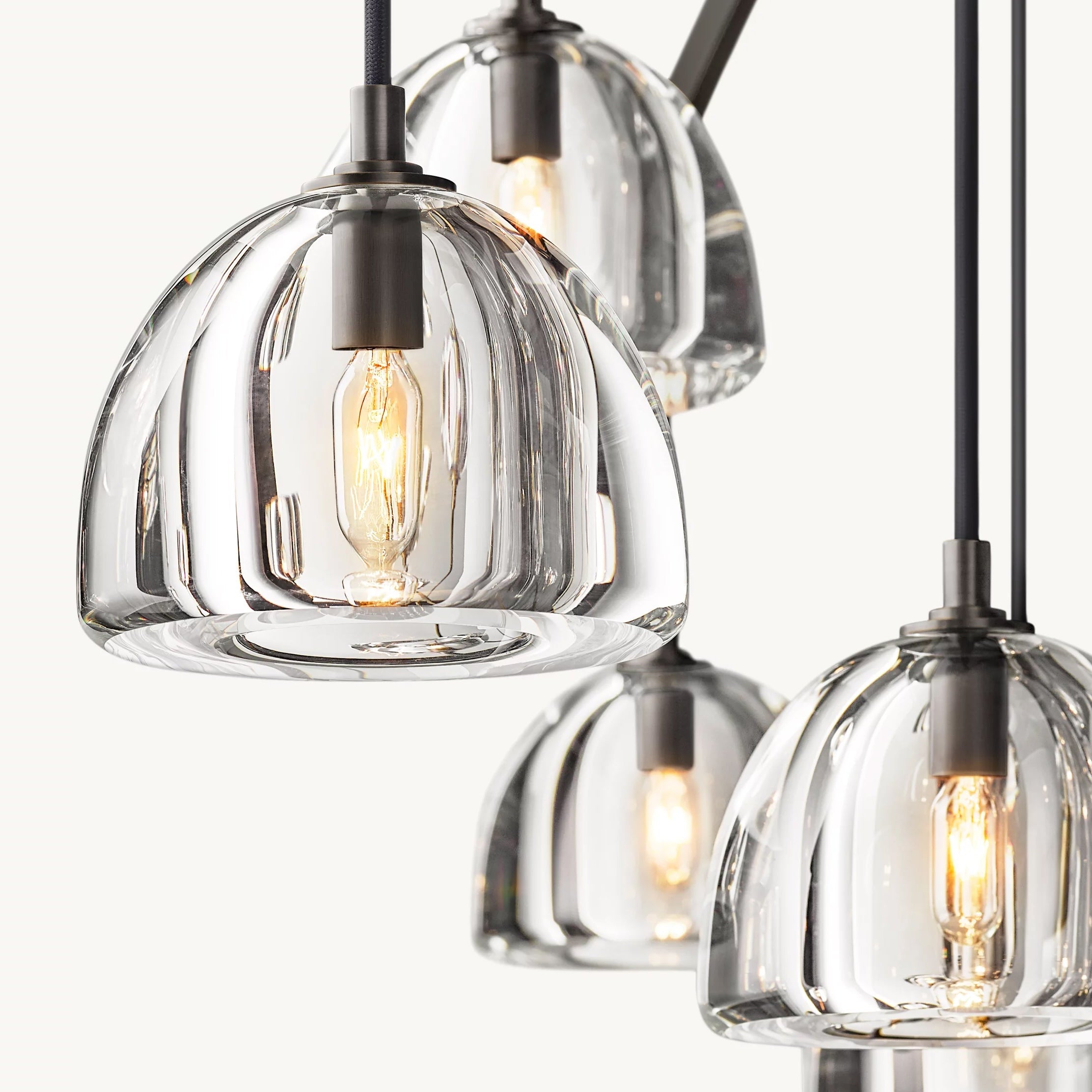 Antizer Modern Branch Hemisphere Round Glass Chandelier
