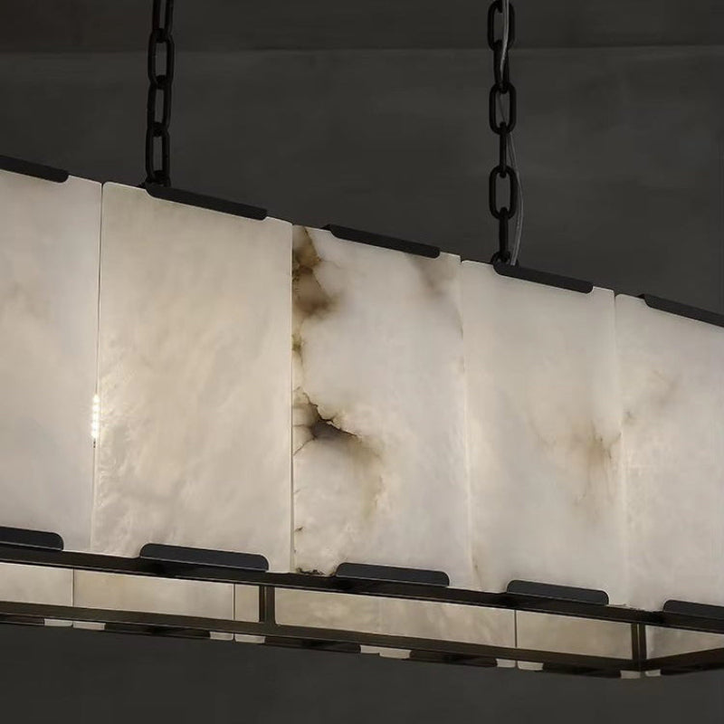 Antizer Rectangular Alabaster Chandelier