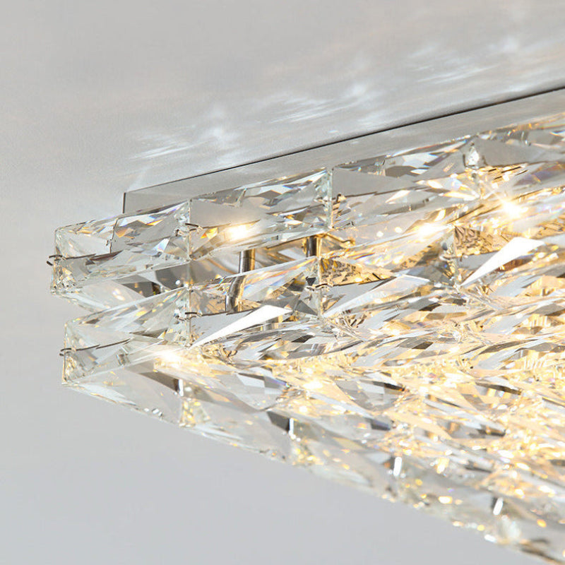 Antizer Modern Rectangle Crystal Ceiling Light