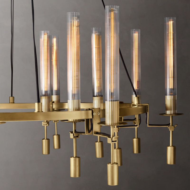 Antizer Candelabra Circular Glass Tube Chandelier