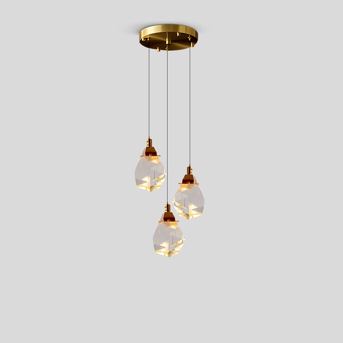Antizer Rock Crystal Rain Chandelier for Living Room 3 Heads-25cm / 9.84"