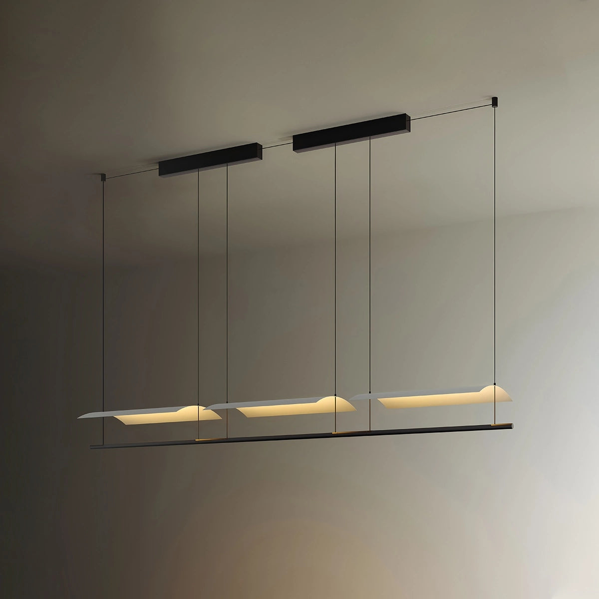 Antizer Minimalist Tile Shape Dining Room Pendant Light 3 Heads - Dia 176cm / 69.29" Warm Light