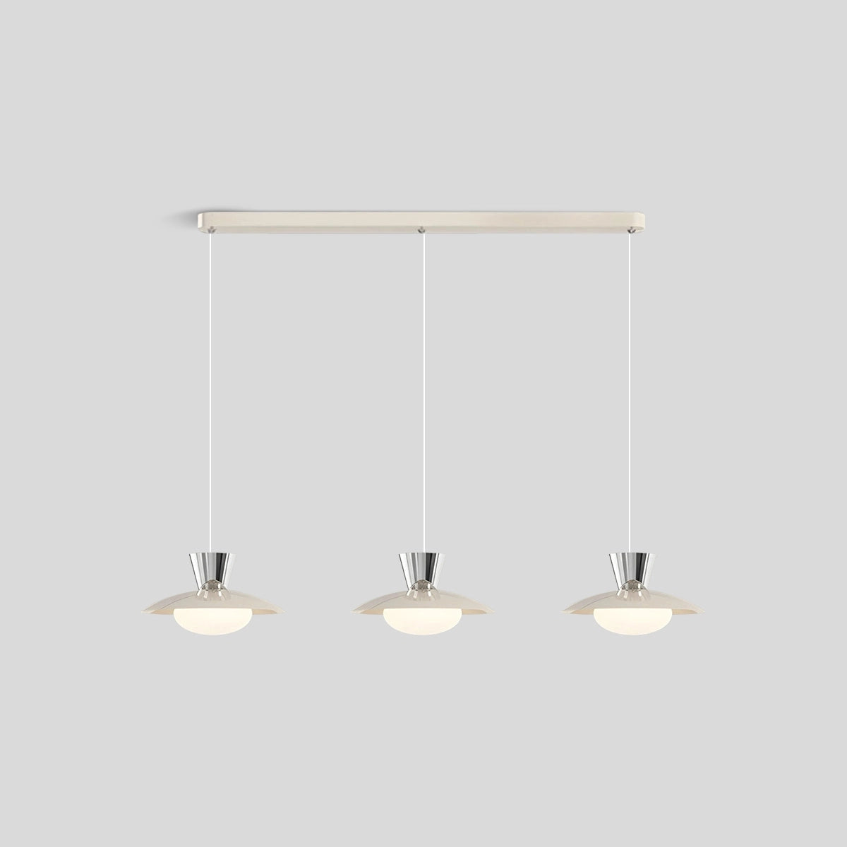 Antizer Creative Farmhouse LED Pendant Light for Kitchen White+Chrome