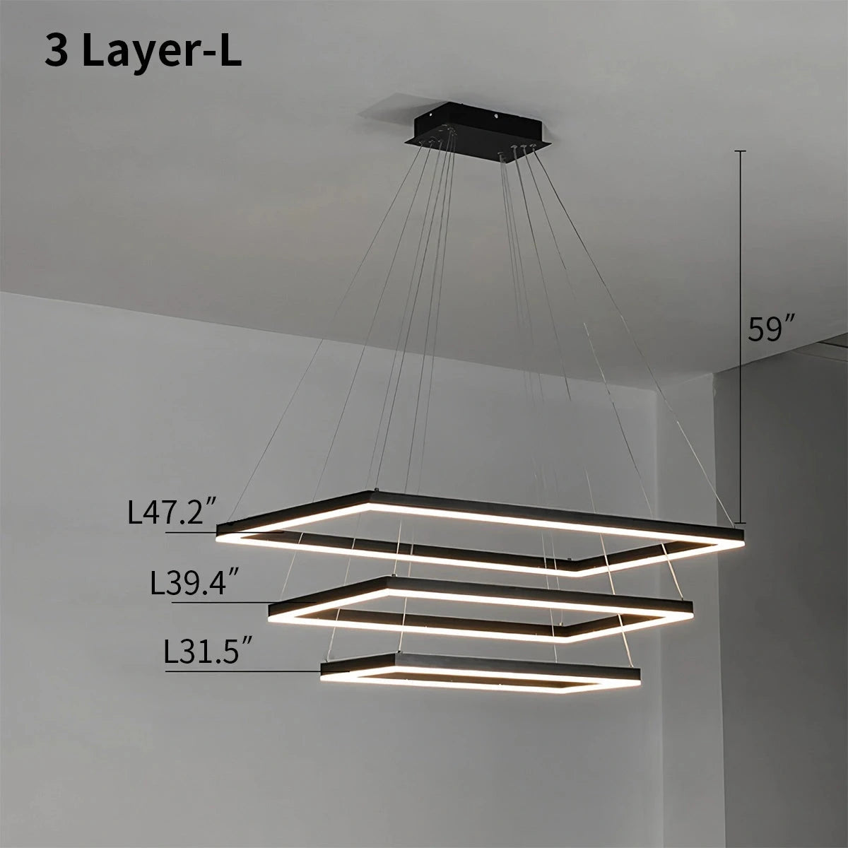 modern tiered chandelier size