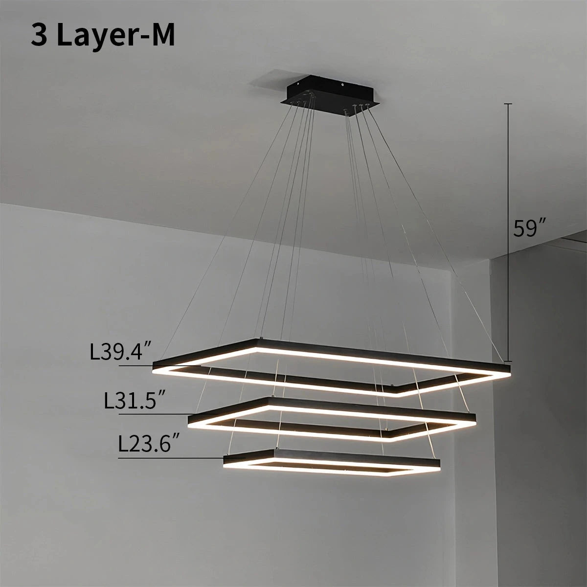 modern tiered chandelier size
