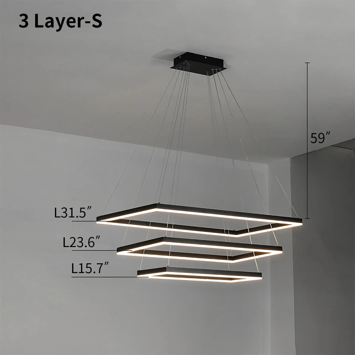 black wireless ceiling chandelier