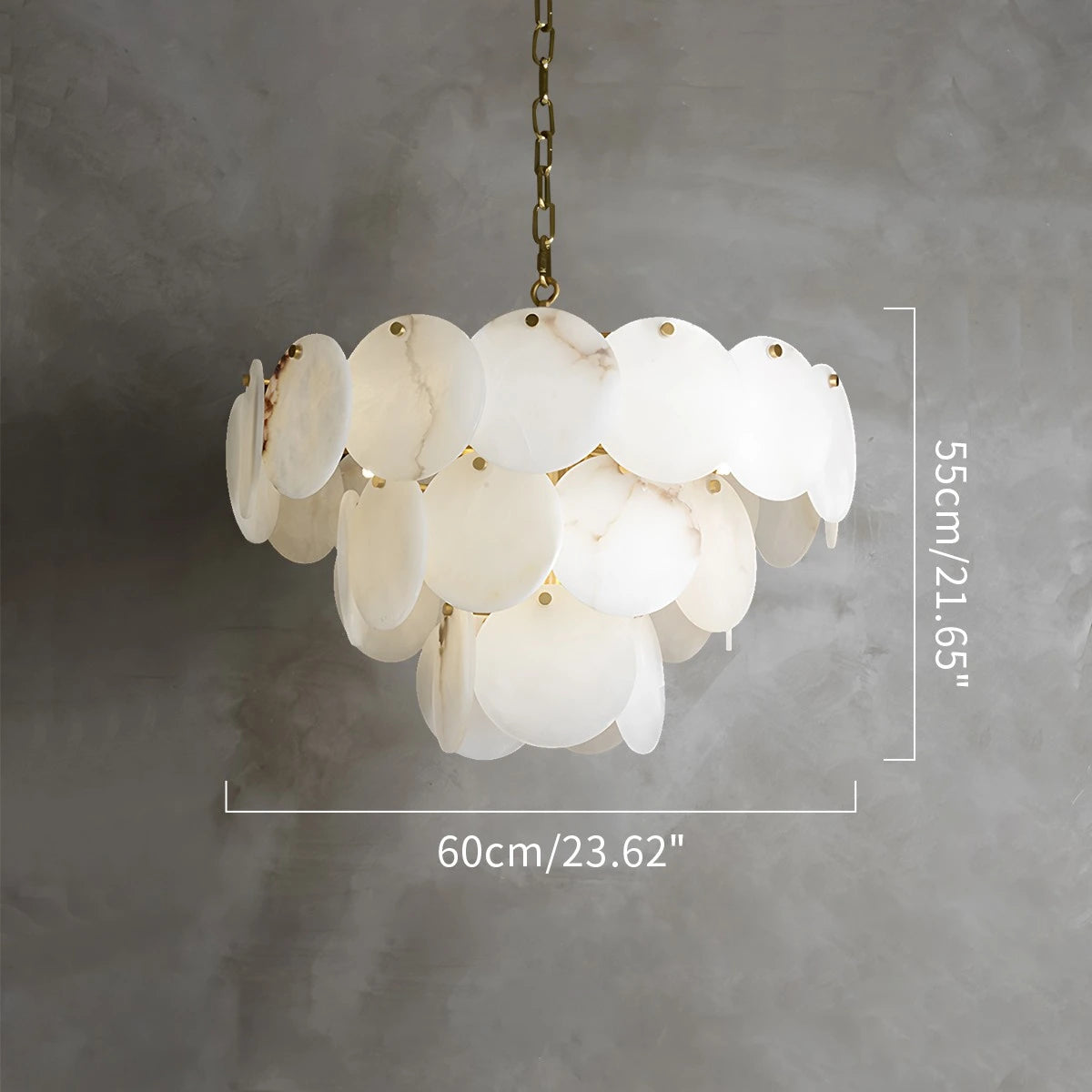 Antizer Modern Round Shell Spanish Alabaster Chandelier