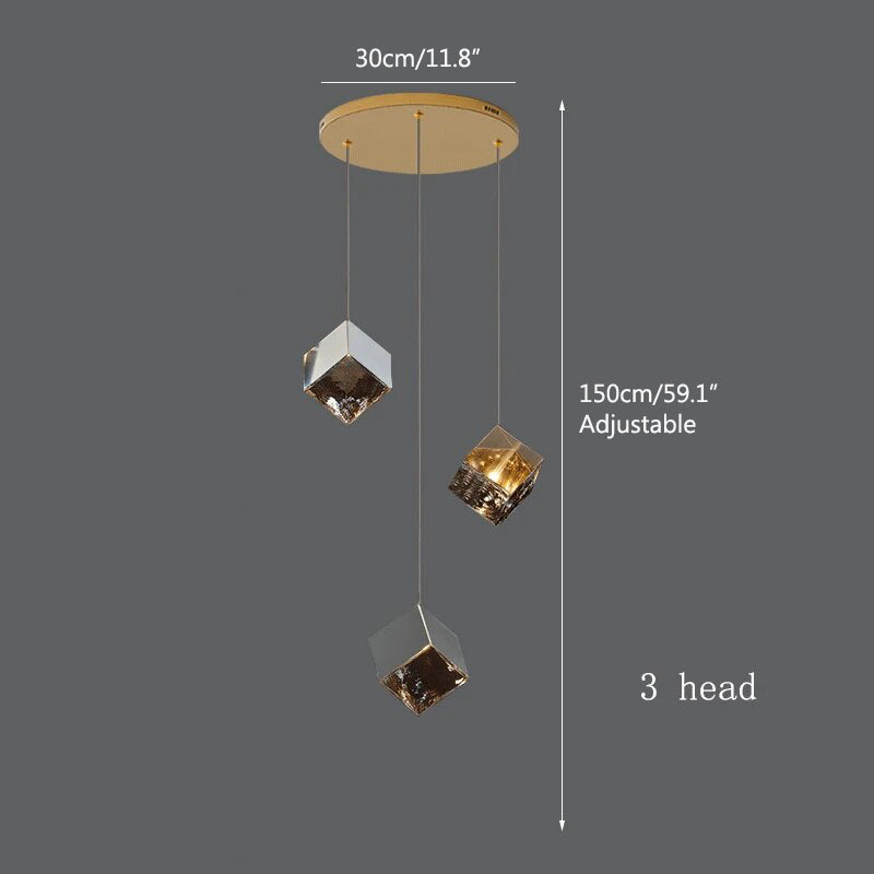Antizer Ice Cube Textured Glass Chandelier