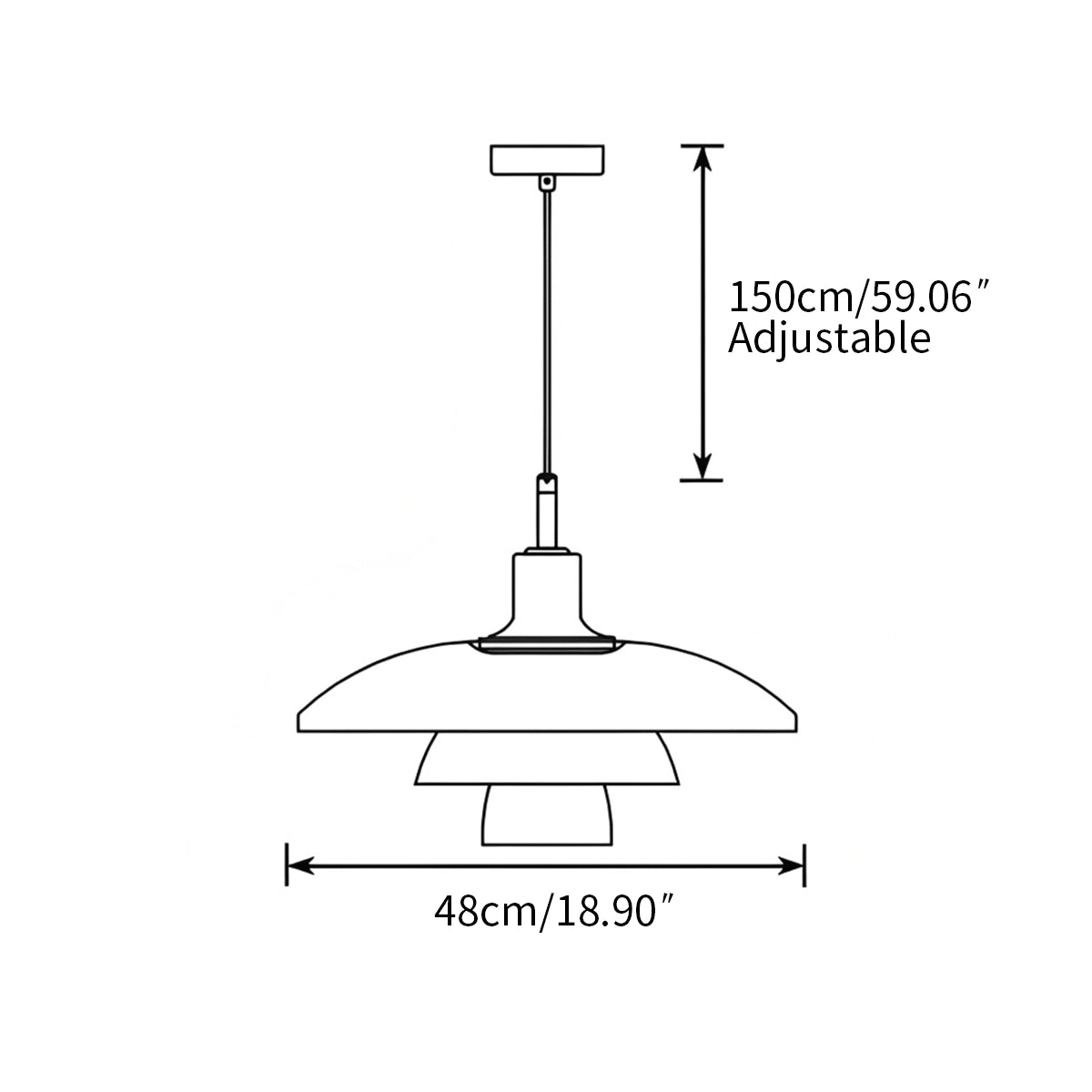 modern glass pendant light size