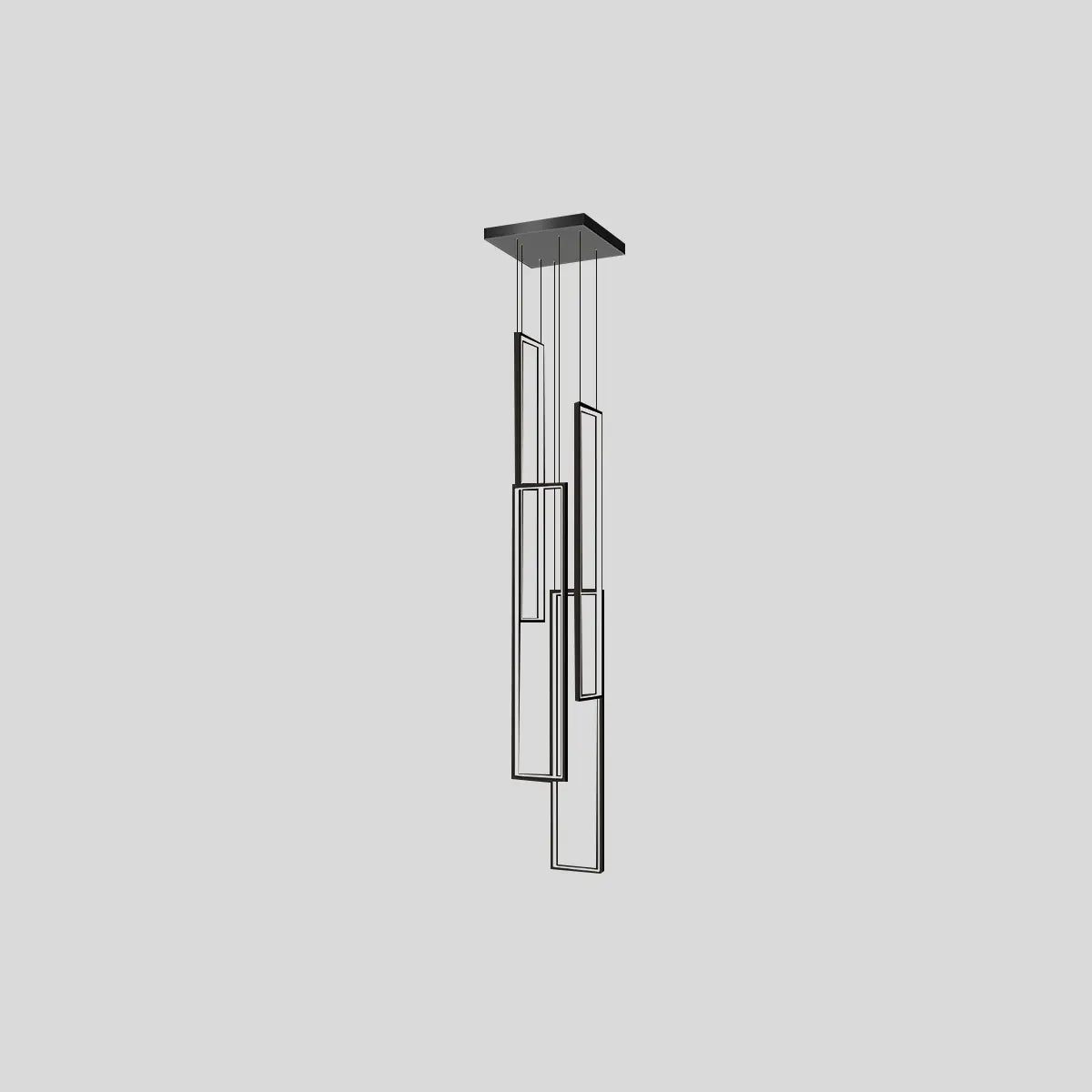 Antizer Aldarj Rectangular LED Staircase Chandelier 4 Lights