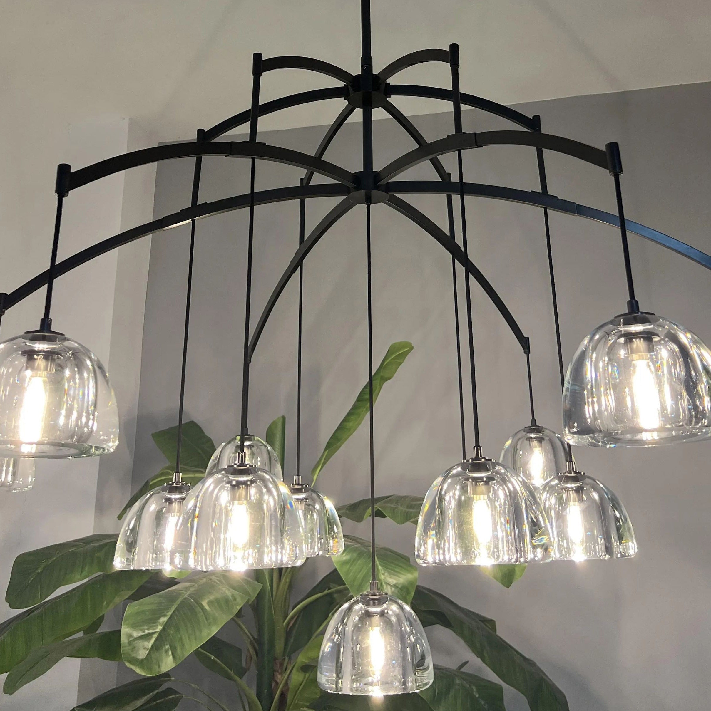 Antizer Modern Branch Hemisphere Round Glass Chandelier