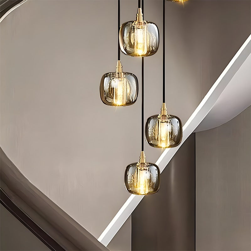 modern multi glass chandelier