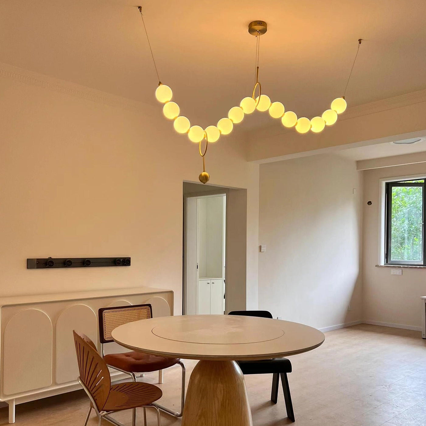 Antizer Art Deco Adjustable Pearl Chandelier