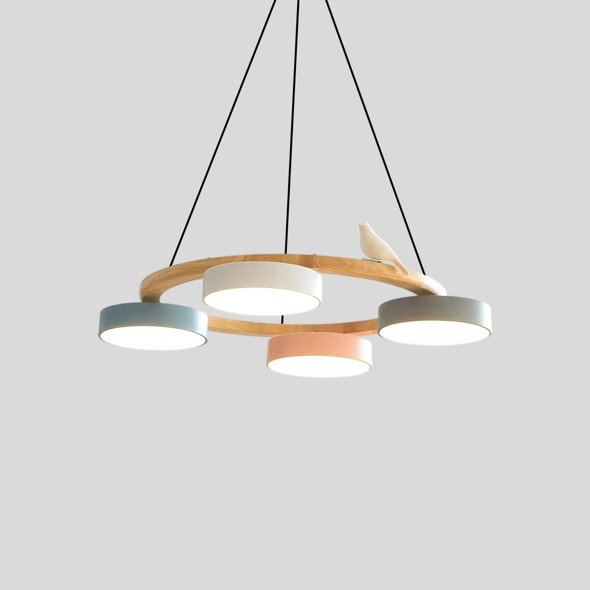 Antizer Sienna Bird Round Chandelier for Living Room 4 Heads Colorful