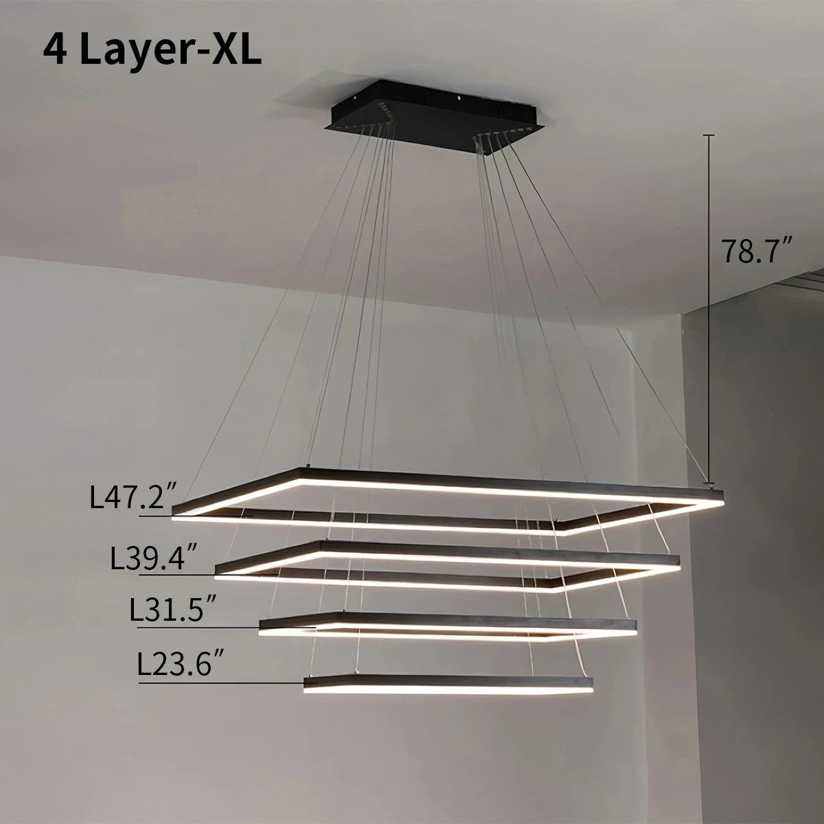modern tiered chandelier size