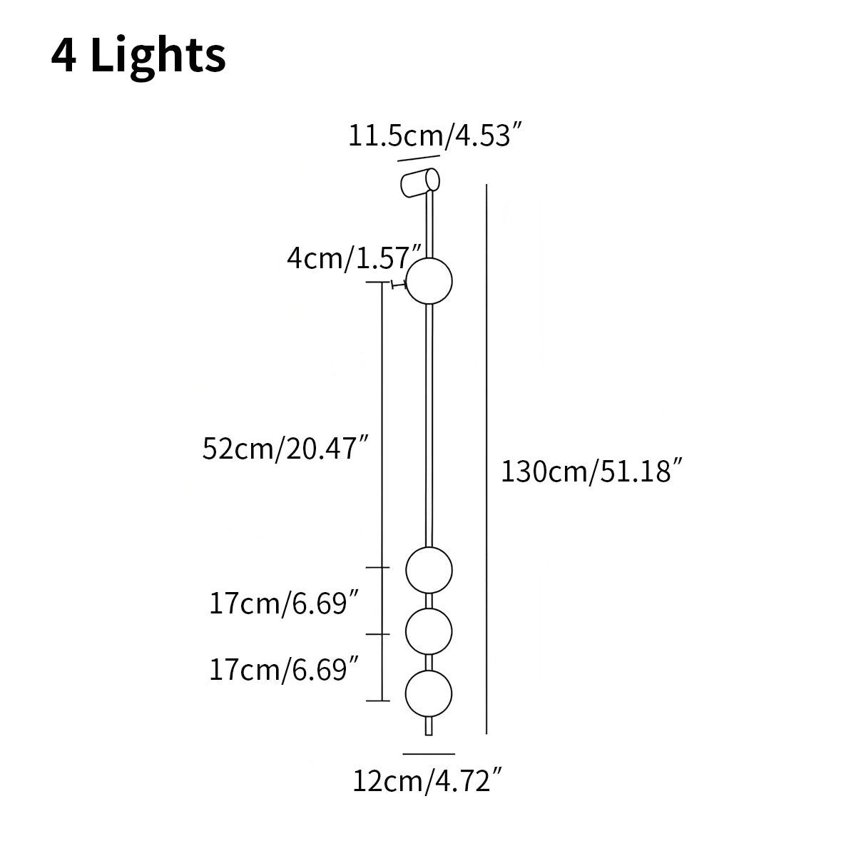 Antizer Vertical Balls Wall Lamp for Corridor