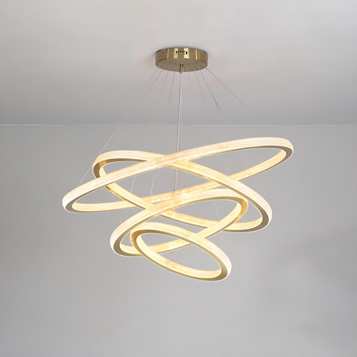 Antizer Modern Ring LED Pendant Light for Dining Room 4 Ring-15.75"+23.62"+31.50"+39.37" Warm White