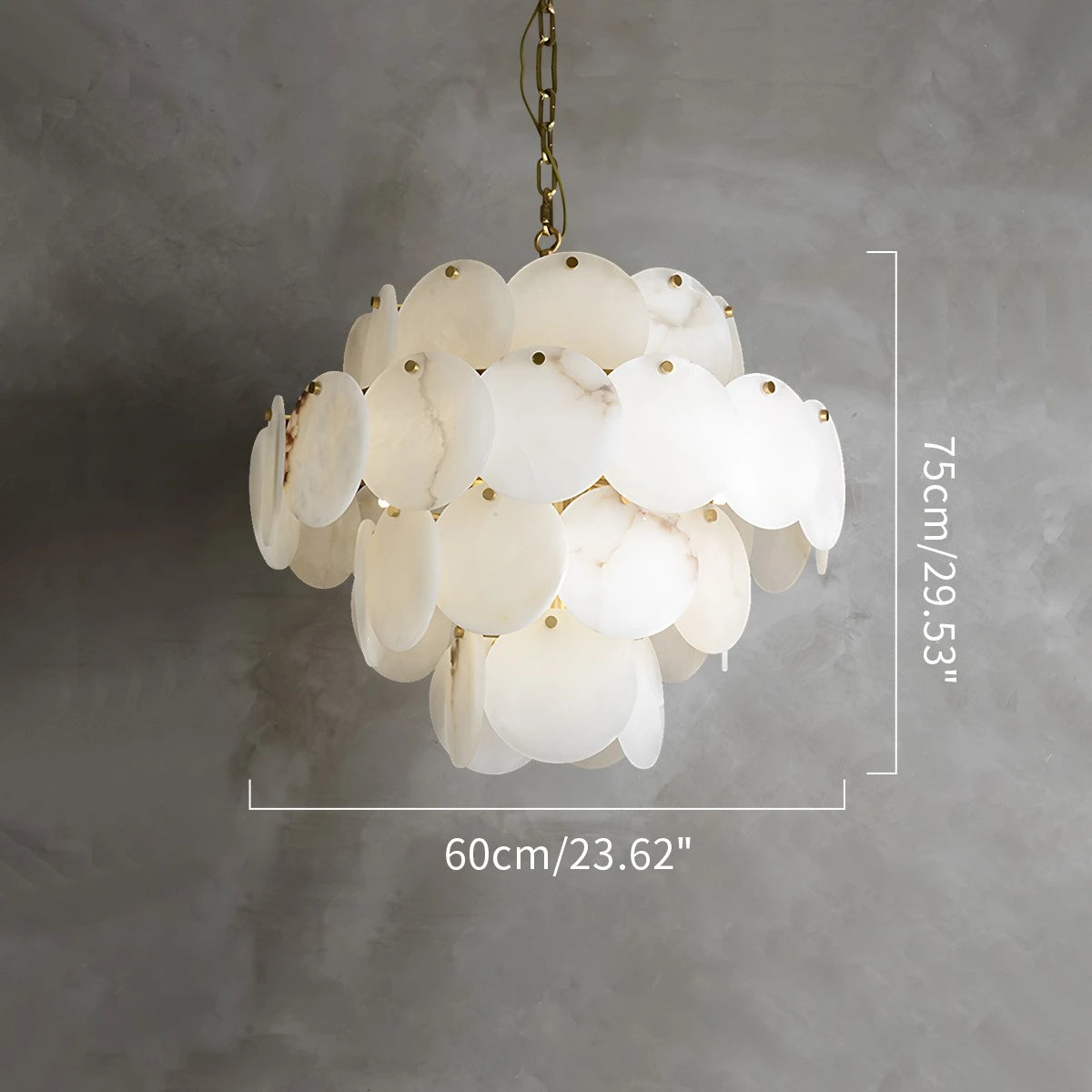Antizer Modern Round Shell Spanish Alabaster Chandelier