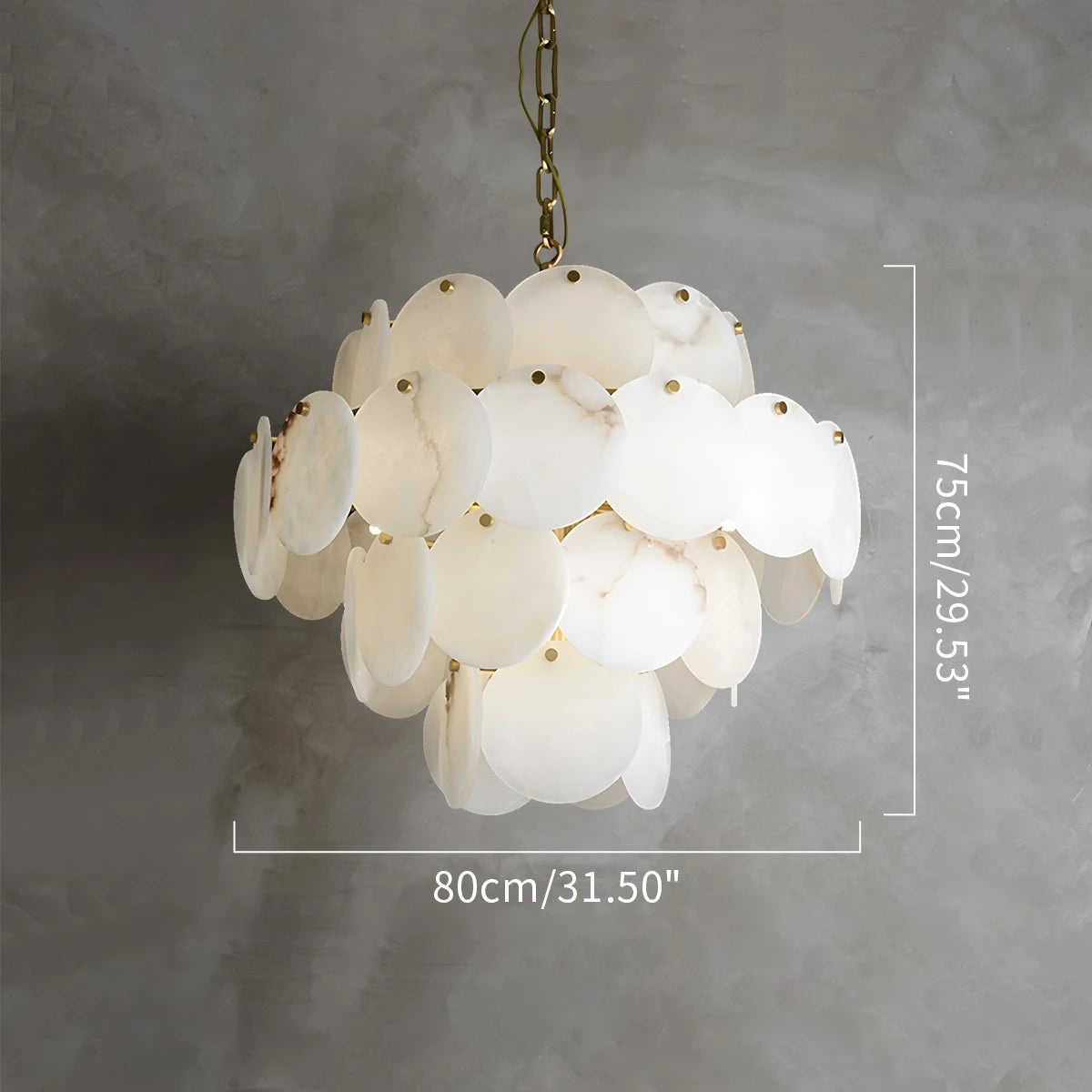 Antizer Modern Round Shell Spanish Alabaster Chandelier