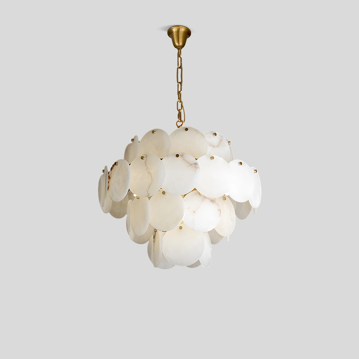 Antizer Modern Round Shell Spanish Alabaster Chandelier